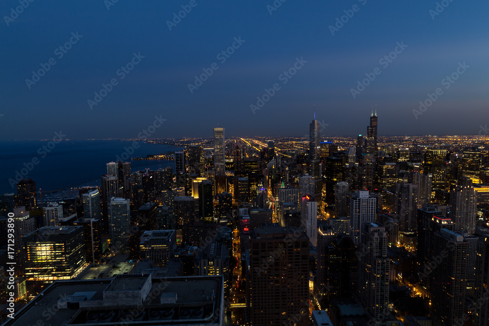 Fototapeta premium Skyline von Chicago von oben
