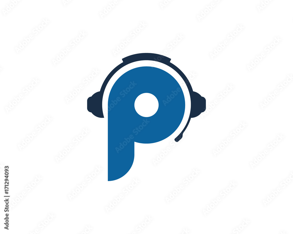 Podcast Initial P Icon Logo Design Element Podcast Initial P Icon Logo Design Element