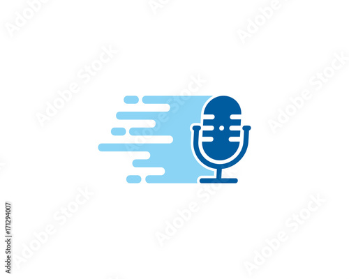 Fast Podcast Icon Logo Design Element