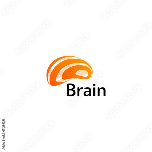 Brain Logo silhouette design vector template. Think Idea concept. Brain storm power thinking logotype icon. Isolated abstract unusual creative digital brainstorming idea symbol.