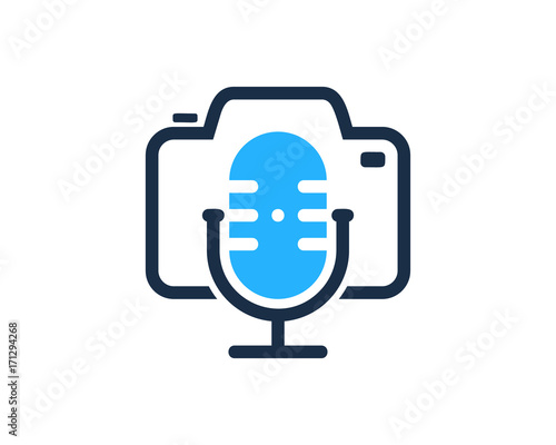 Camera Podcast Icon Logo Design Element