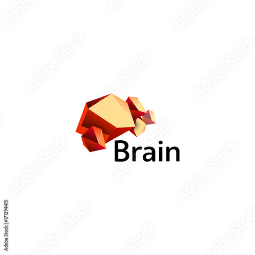 Brain Logo silhouette design vector template. Think Idea concept. Brain storm power thinking logotype icon. Isolated abstract unusual creative digital brainstorming idea symbol.