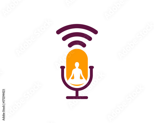 Podcast Yoga Icon Logo Design Element