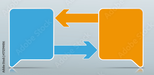 2 Colored Paper Speech Bubbles 2 Arrows