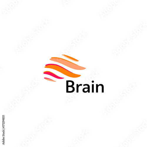 Brain Logo silhouette design vector template. Think Idea concept. Brain storm power thinking logotype icon. Isolated abstract unusual creative digital brainstorming idea symbol.