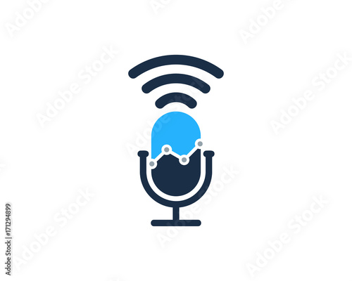 Podcast Market Icon Logo Design Element
