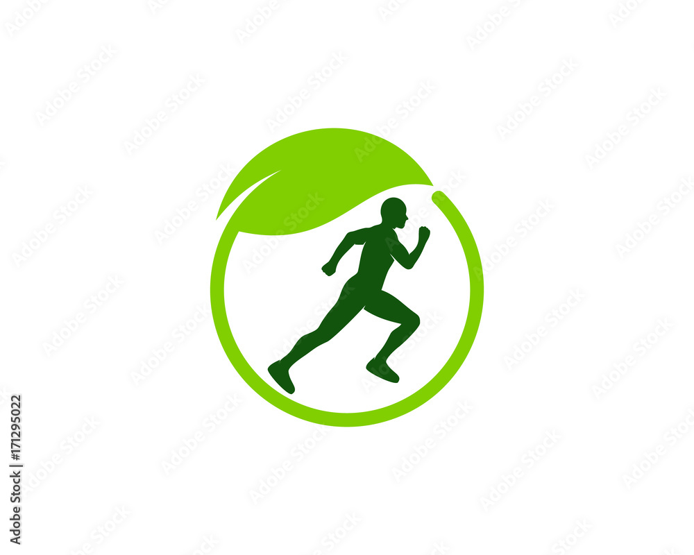 Eco Run Icon Logo Design Element Eco Run Icon Logo Design Element
