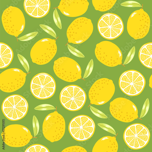 fruit lemon seamless pattern perfect for wrap paper, wallpaper, background, food product, packaging, textile or fabric