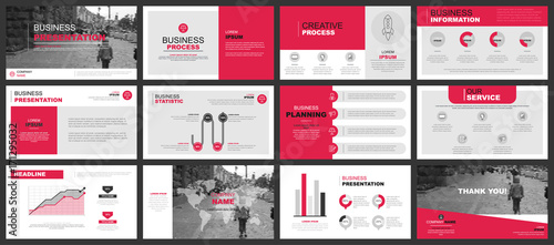 Business presentation slides templates from infographic elements. Can be used for presentation, flyer and leaflet, brochure, corporate report, marketing, advertising, annual report, banner, booklet. photo
