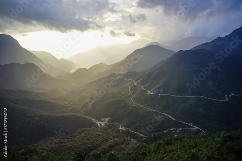 Mountain scenery in Northern Vietnam photo