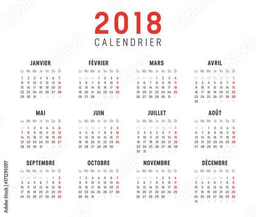 Calendrier Agenda 2018