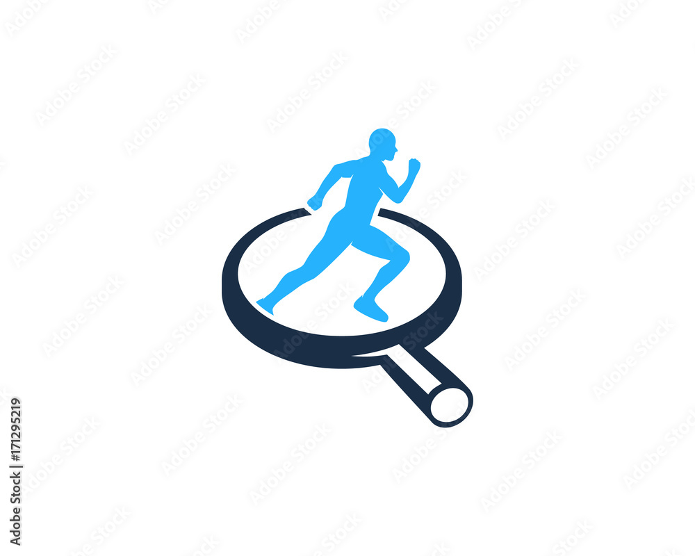 Search Run Icon Logo Design Element Search Run Icon Logo Design Element