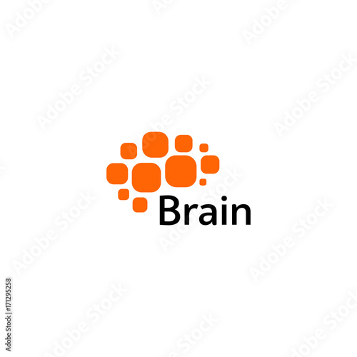 Brain Logo silhouette design vector template. Think Idea concept. Brain storm power thinking logotype icon. Isolated abstract unusual creative digital brainstorming idea symbol.