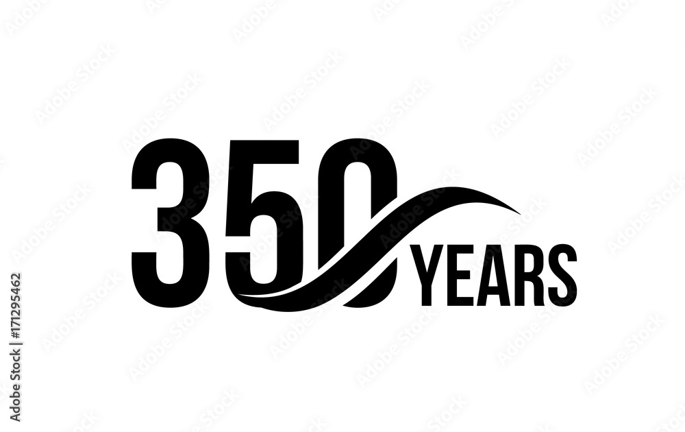 Vector isolated anniversary date logo template for business company birthday icon design element. Three hundred fifty abstract sign. Happy jubilee, 350 years. 350th year. Vector isolated anniversary date logo template for business company birthday icon design element. Three hundred fifty abstract sign. Happy jubilee, 350 years. 350th year.