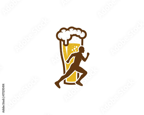 Beer Run Icon Logo Design Element