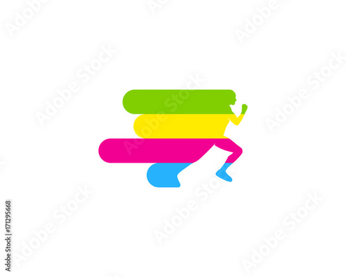 Paint Run Icon Logo Design Element