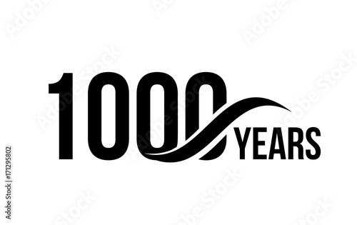 Vector isolated anniversary date logo template for business company birthday icon design element. One thousand abstract sign. Happy jubilee, 1000 years. 1000th year.