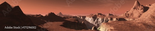 panorama of the Martian landscape, 3d rendering   © ustas