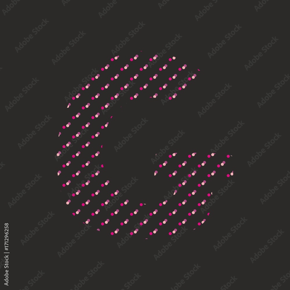 G vector dotted alphabet letter isolated on black background