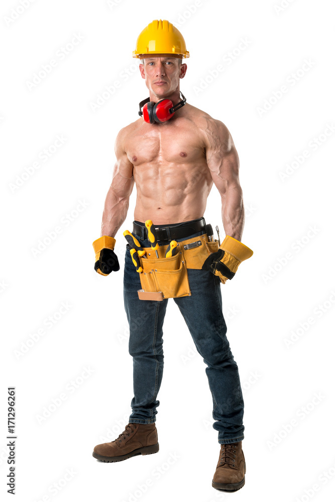 Powerful construction worker Powerful construction worker