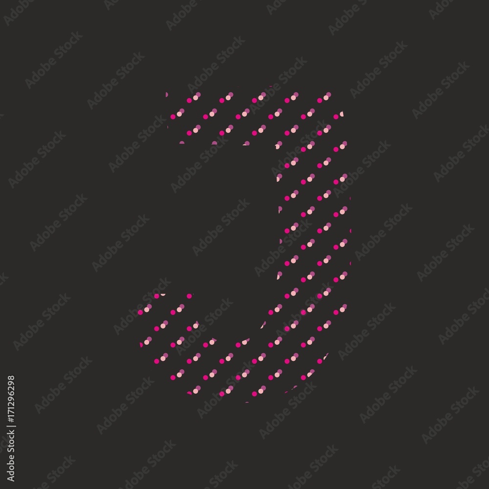 J vector dotted alphabet letter isolated on black background