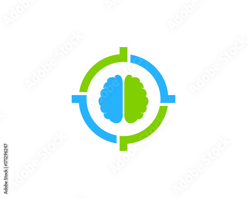 Brain Target Icon Logo Design Element
