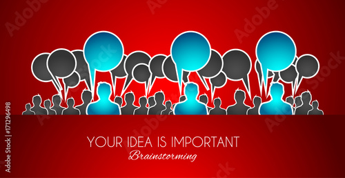 Brainstorming concepual image with hand drawn business doodle background photo