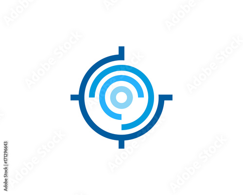 Digital Target Icon Logo Design Element