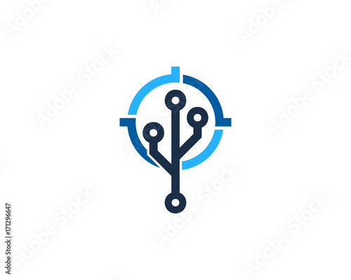 Tech Target Icon Logo Design Element
