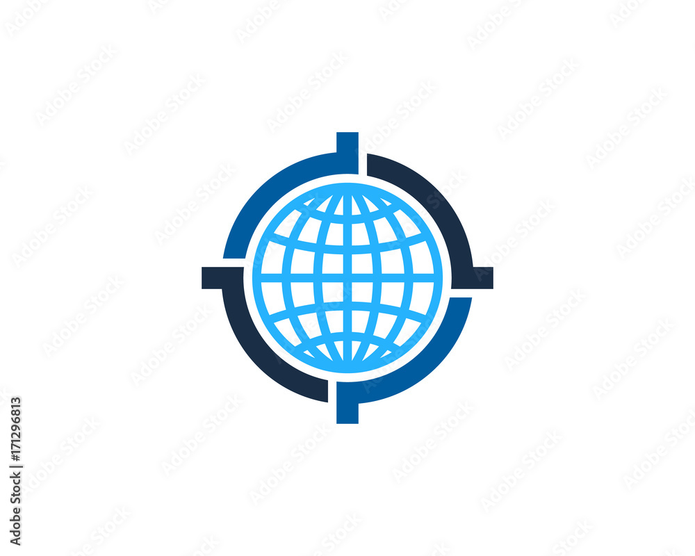 Global Target Icon Logo Design Element