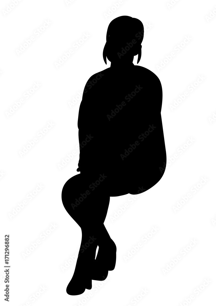  silhouette of a woman sitting