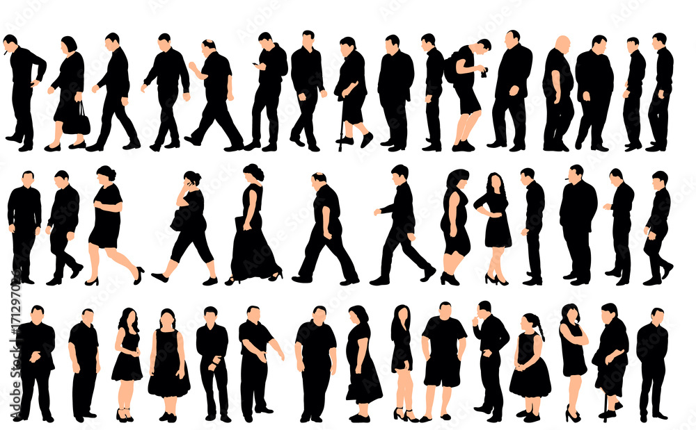vector, silhouette people, big collection