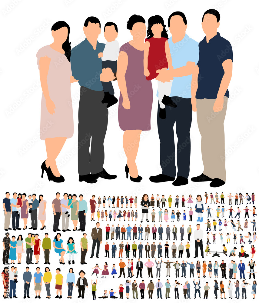 Obraz premium vector, people flat style collection