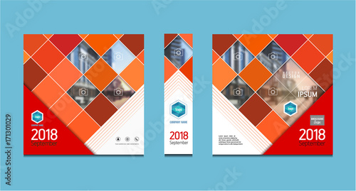  Cover design, corporate brochure template, magazine and flyer layout. Annual report. Geometric and polygonal objects. Vector illustration. 