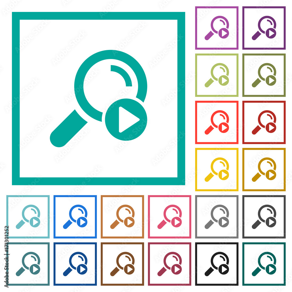 Start search flat color icons with quadrant frames Start search flat color icons with quadrant frames