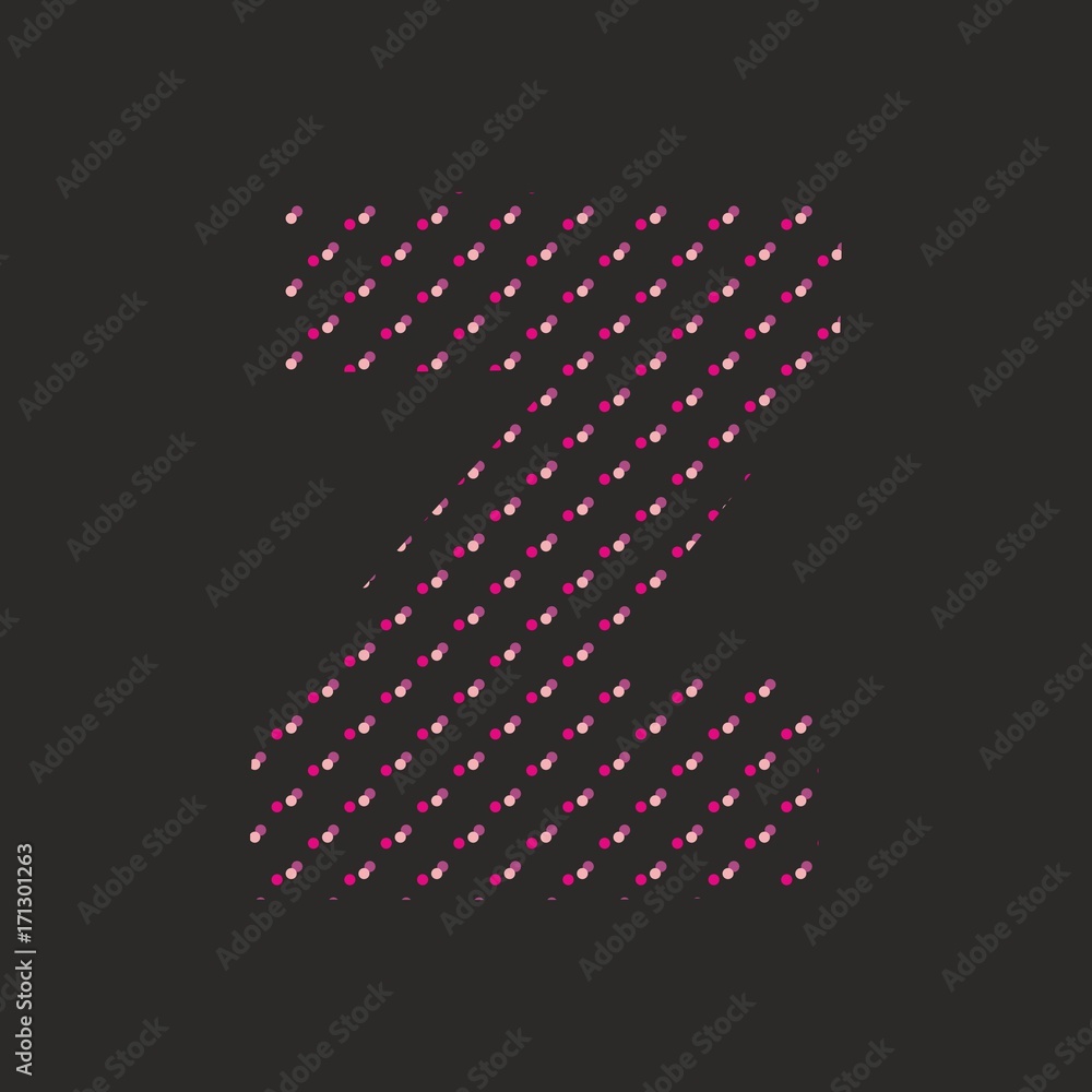 Z vector dotted alphabet letter isolated on black background Z vector dotted alphabet letter isolated on black background