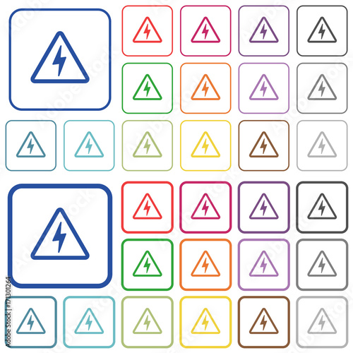 Free Download Danger electrical hazard outlined flat color icons - GFXLoad