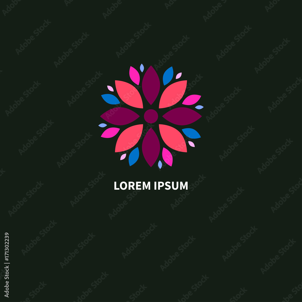 Colorful flat abstract flower Colorful flat abstract flower
