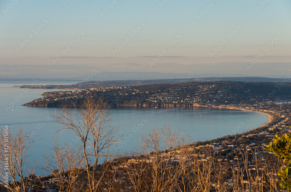 Aerial view of Dromana and Safety Beach on the Morninton Peninsula