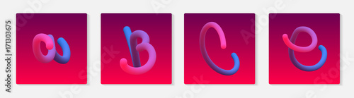 3d gradient lettering word set cover. Create Advanced  Vector Tube. Logo name. trend 2017