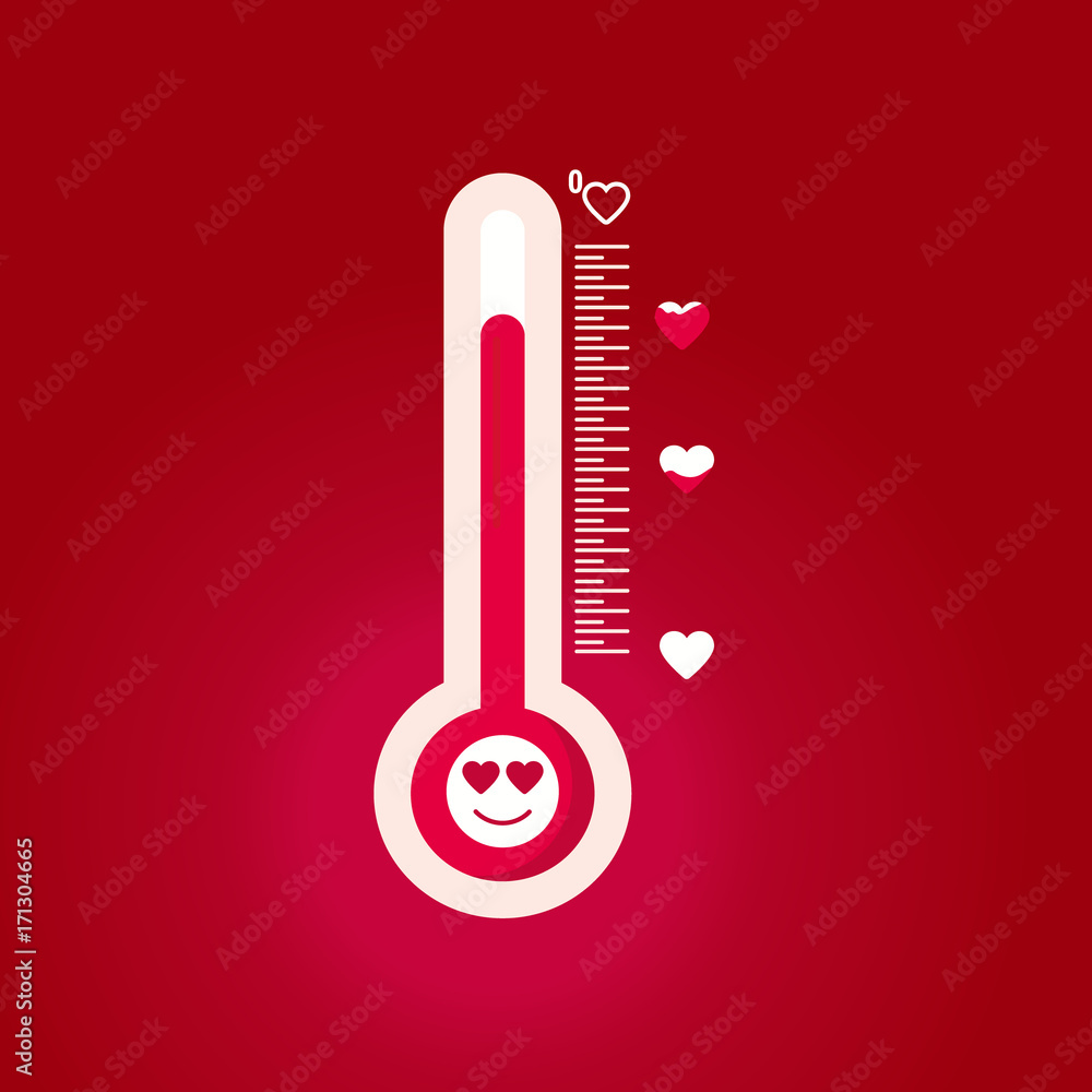 Flat temperature love / Valentines Day element vector illustration Flat temperature love / Valentines Day element vector illustration