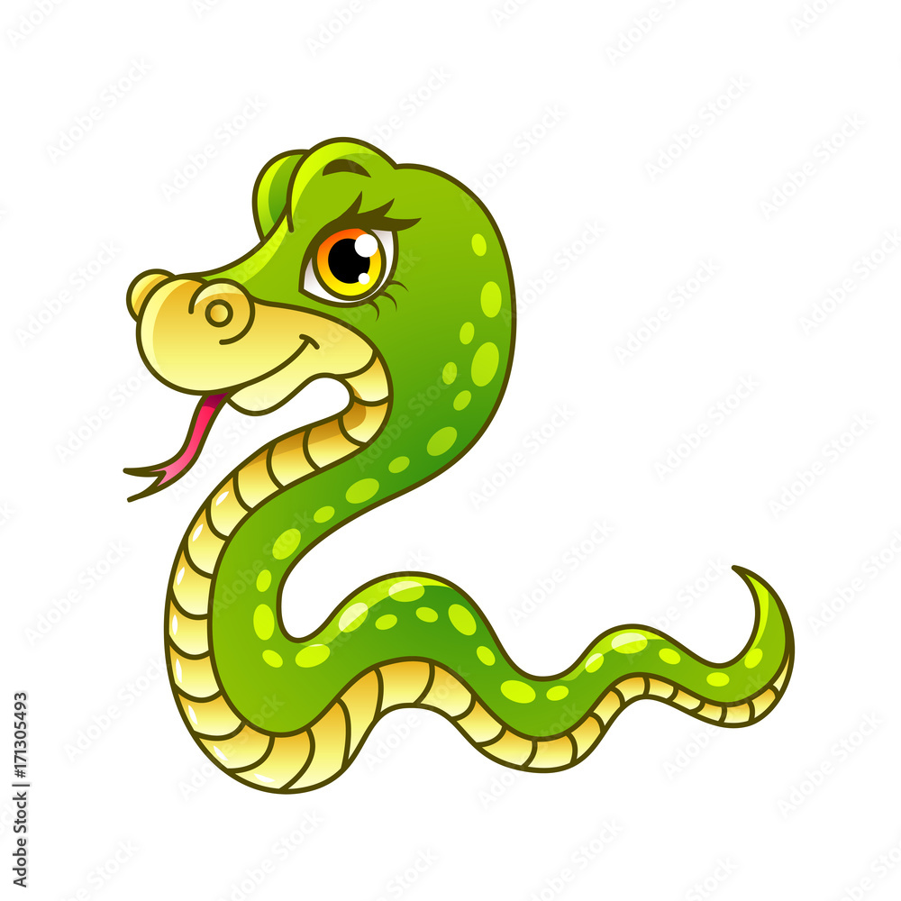 Cartoon snake isolated vector illustration Cartoon snake isolated vector illustration