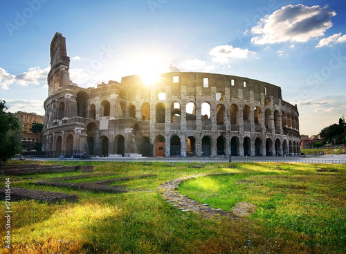 Obraz na płótnie Ruins of great colosseum w salonie
