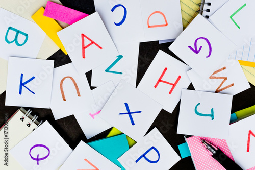 English; Learning Language with Handwritten Alphabet Character Cards