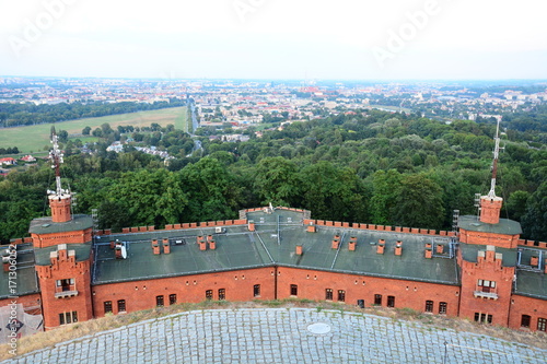 Obraz na płótnie Miasto Kraków, panorama widziana z Kopca Kościuszki w salonie