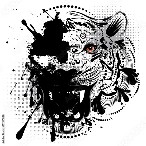 Fototapeta Naklejka Na Ścianę i Meble -  Ornamental Tiger Portrait