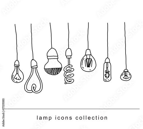 Set bulb  idea icon, vector illustration