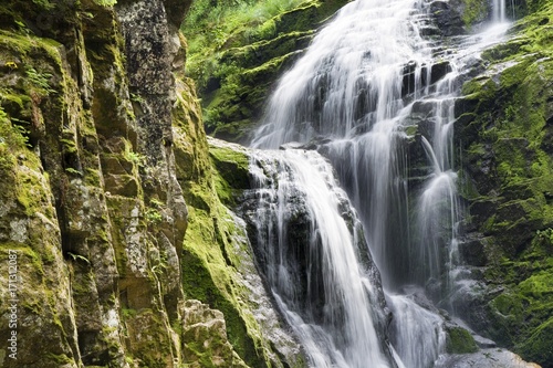 Long time exposure of Kamienczyk waterfall in Karkonosze Mountains  Poland