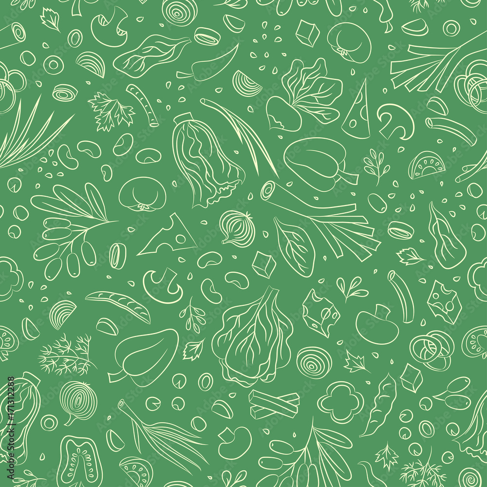 vegetables seamless vector pattern