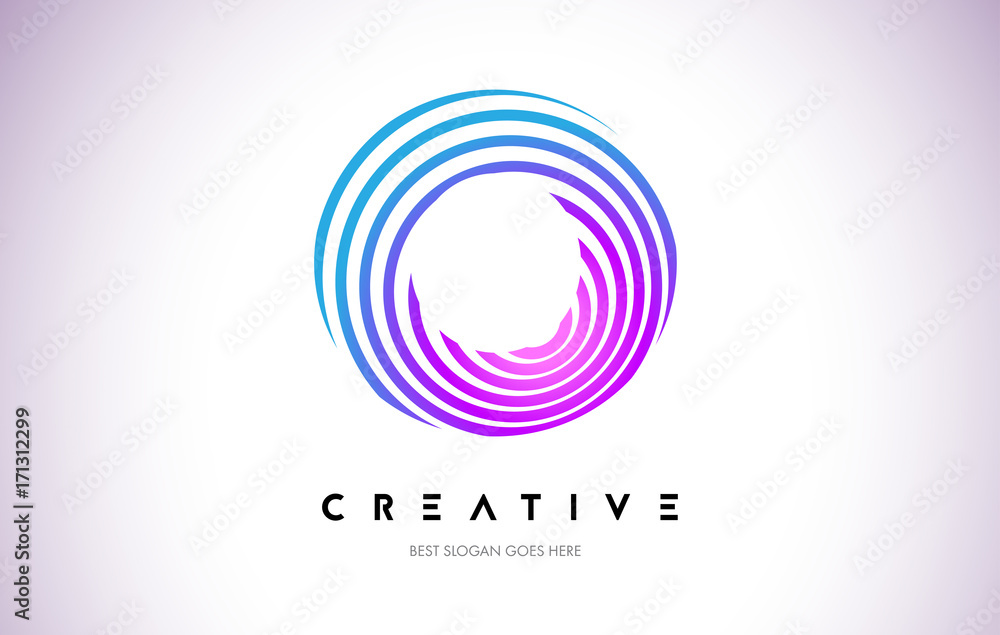 O Lines Warp Logo Design. Letter Icon Made with Purple Circular Lines. O Lines Warp Logo Design. Letter Icon Made with Purple Circular Lines.